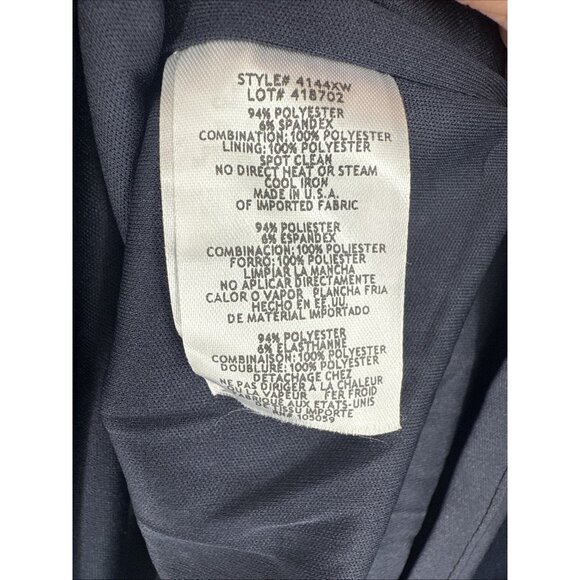 Xscape Womens Plus Size 20 Navy Blue Beaded Bell Sleeve Formal Evening Dress NWT - Picture 10 of 10